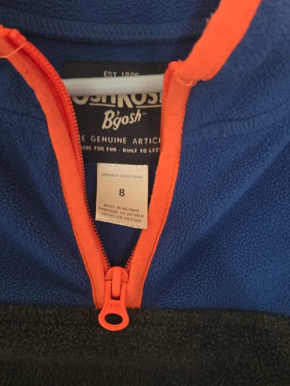 OshKosh B'gosh Blue and Dark Gray Pullover with Orange Trim